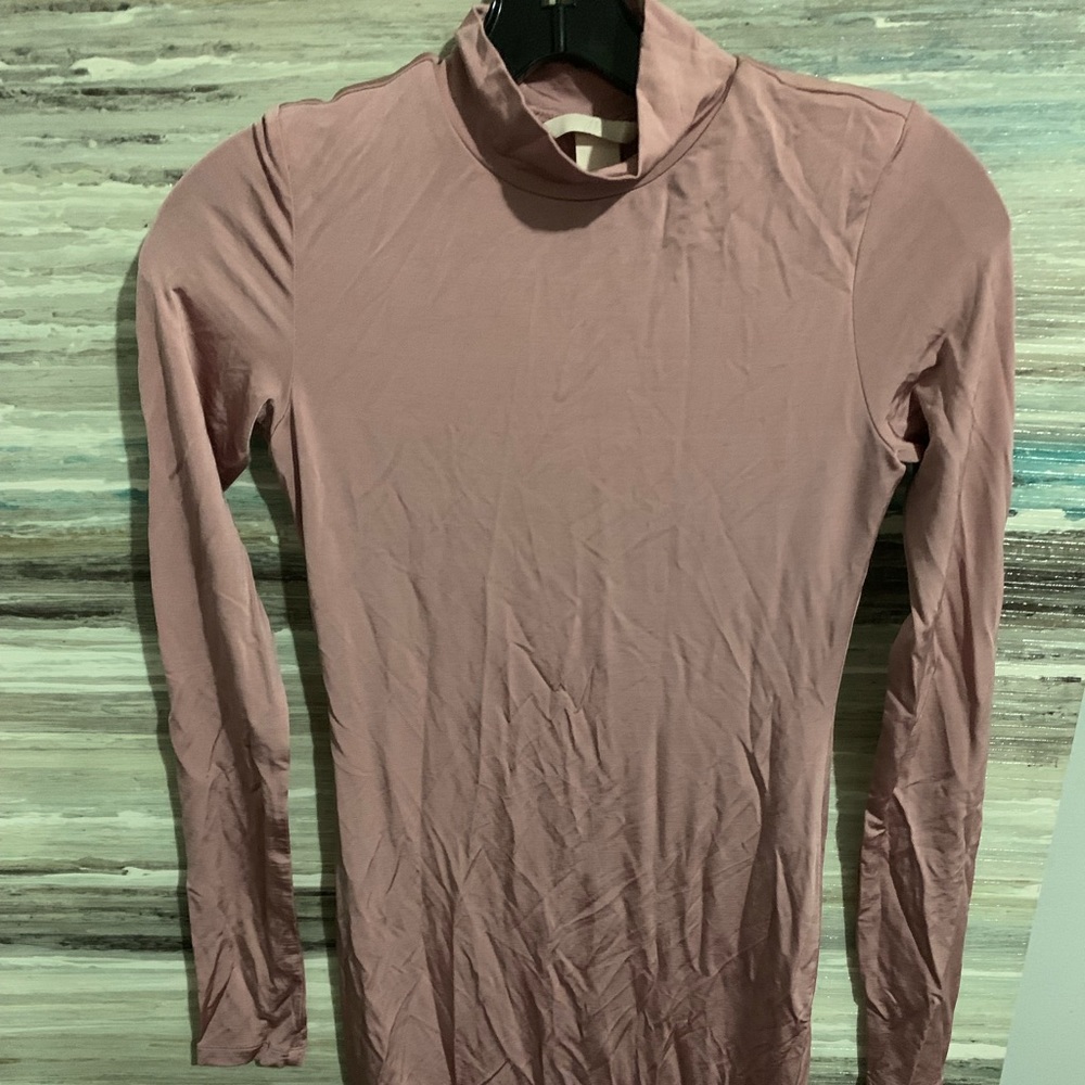 H&M Bodycon Grey Mockneck Spandex Dress